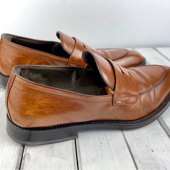Hugo Boss Men's Brown Loafers, UK 9.5/US 11, Leather, Made in Italy - Picture 5 of 11